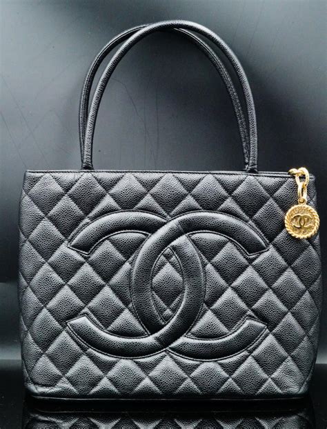 chanel medallion caviar leather tote|CHANEL Caviar Quilted Medallion Tote Black .